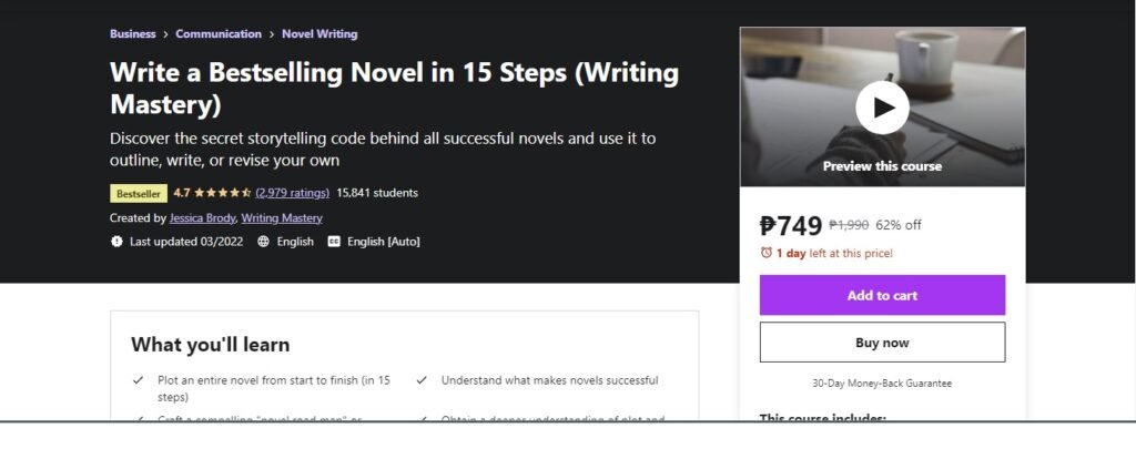 Write a Bestselling Novel in 15 Steps (Writing Mastery)