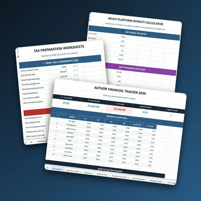 Author Financial Tracker — Royalties, Expenses & Tax Prep Spreadsheet for Indie Authors
